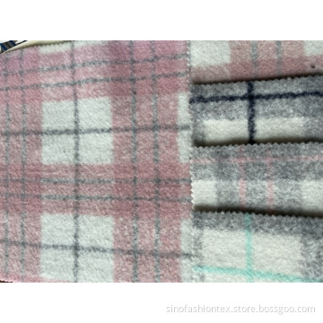 big check wool imetation fabric for lady's coat